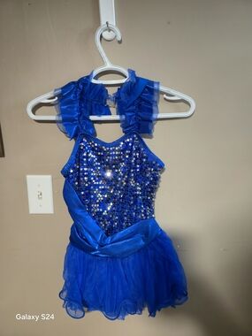 Blue Sequin & Tulle Dance Costume for Kids